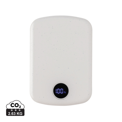 MAGBOOST RCS RECYCLED PLASTIC 5000 MAH MAGNETIC POWERBANK in White.