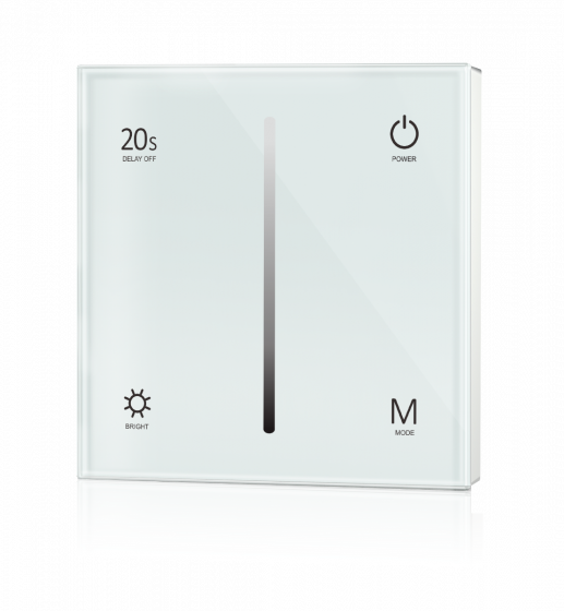 EcoBrite&#174; Single Colour 1 Zone Touch Slider Wall Panel 0/1-10V Dimmer Switch (White)