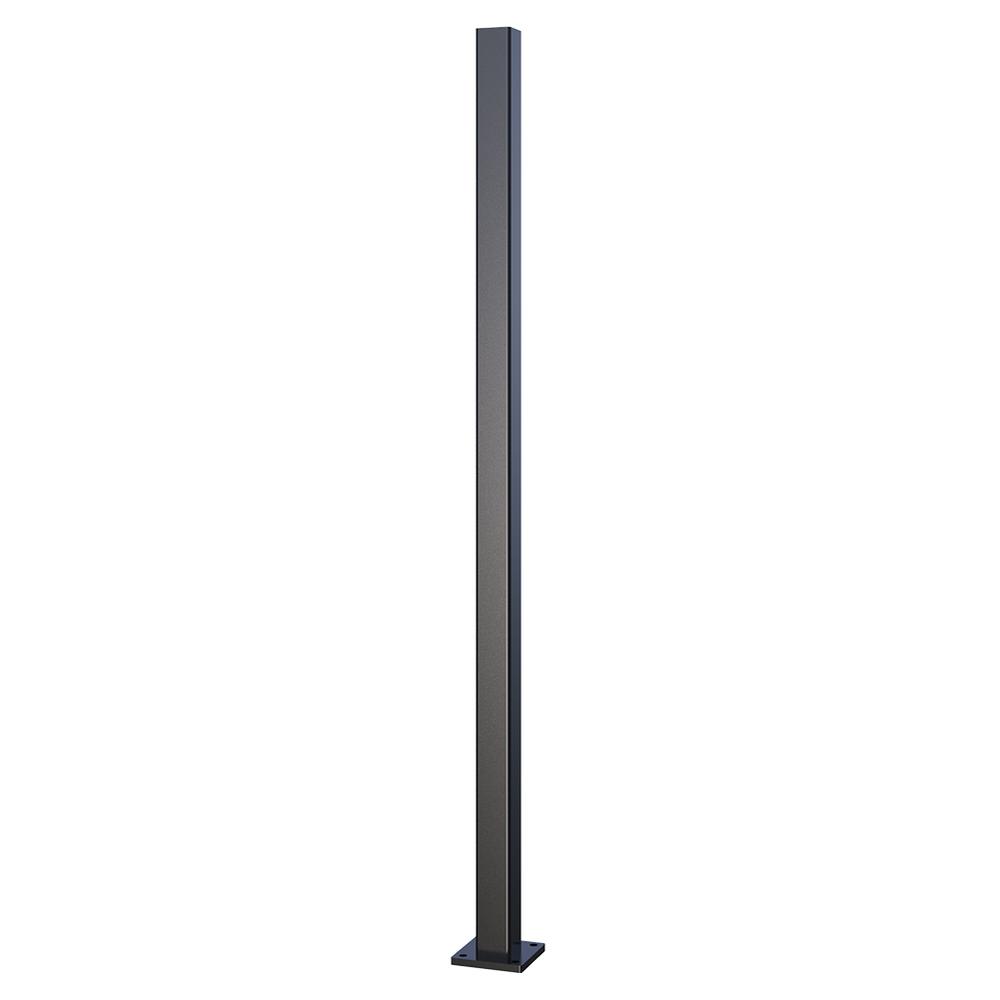 Aluminium Post 50mm sq for 1200mm fenceBolt-Down Flange - Black - 1250mm O/A