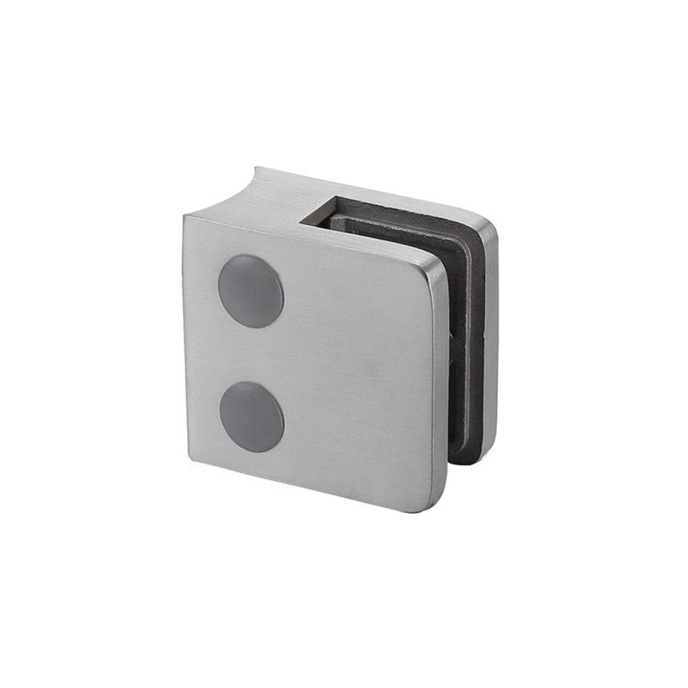 Small Square Glass Clamp-8mm GlassFor 42.4mm-Stainless 316 Satin Finish