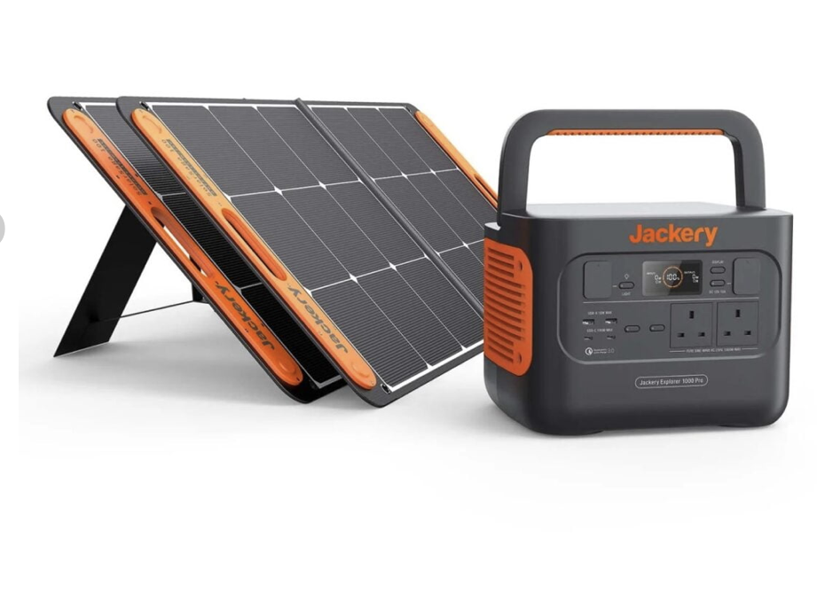 Jackery Explorer 1000 Pro Portable Power Station + 2 SolarSaga 100W Solar Panels