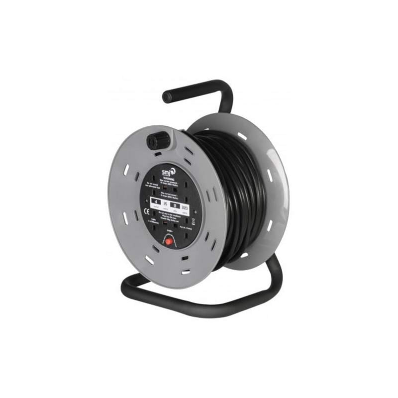 SMJ 4 Gang 13A 25 Metre Heavy Duty Cable Reel