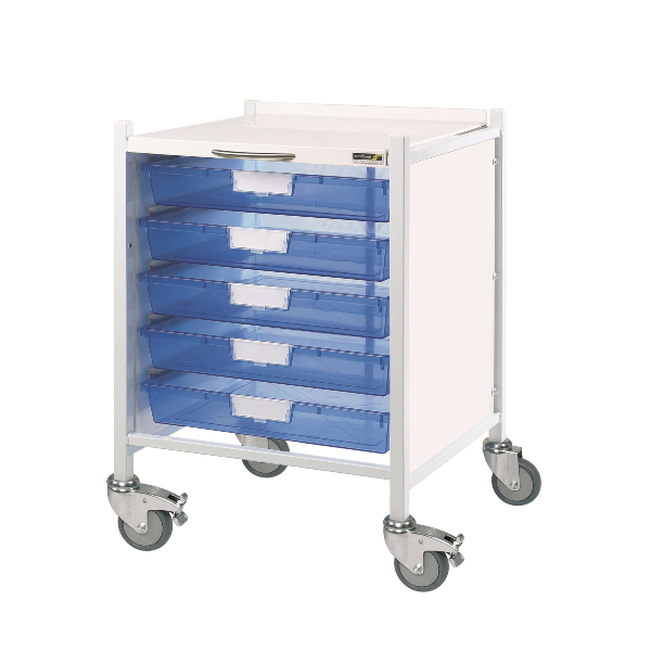 Vista 40 Trolley 5 Shallow Trays - Clear