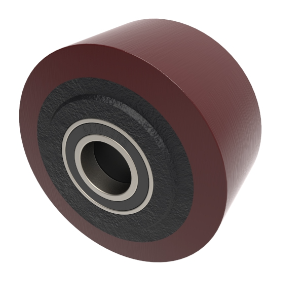 Polyurethane Cast Iron 200mm Ball Bearing Wheel 2000kg Load