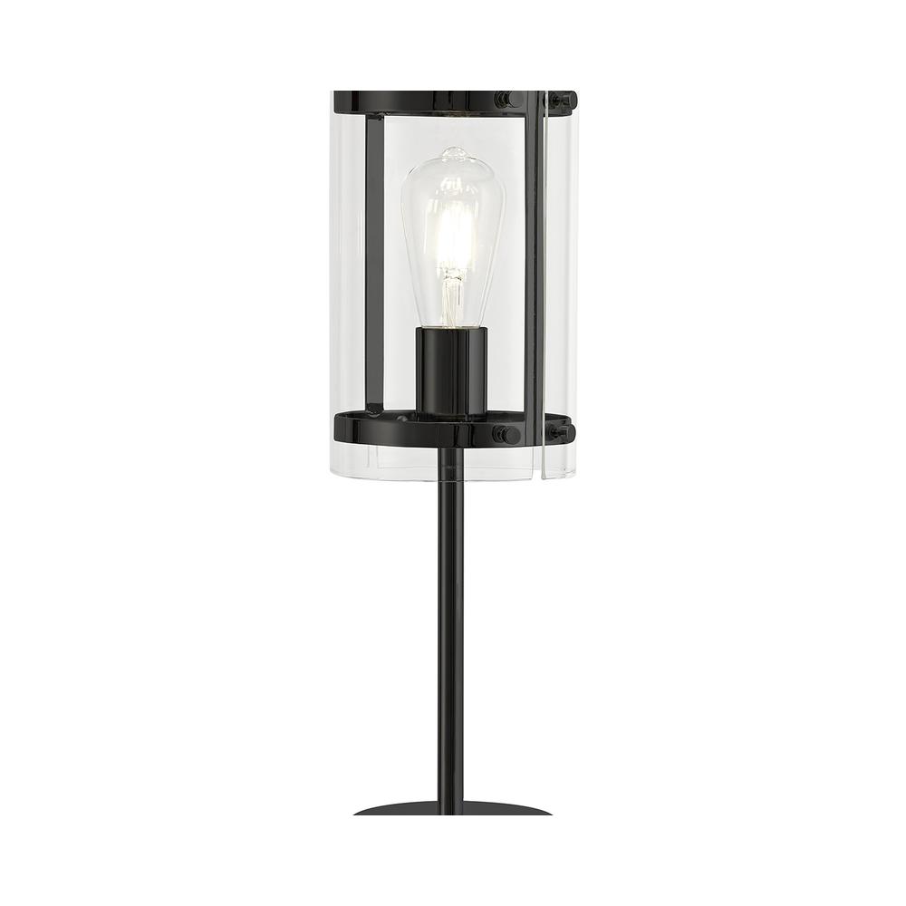 Luxuria Etoile Table Lamp 1 Light E27 Matt Black / Plain Clear (A) Glass