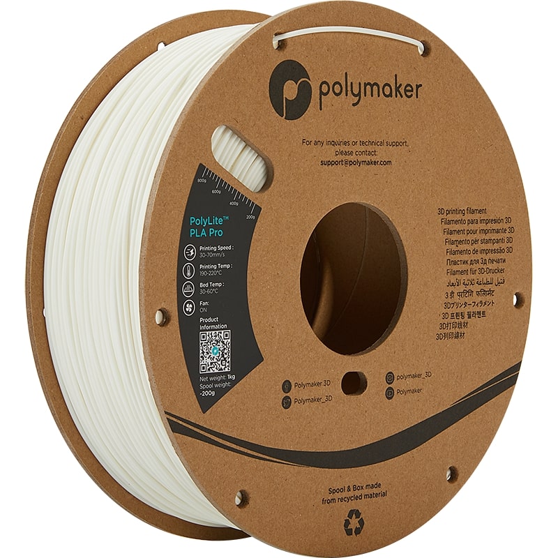 PolyMaker PolyLite PLA Pro 2.85mm White 3D printer filament 1Kg