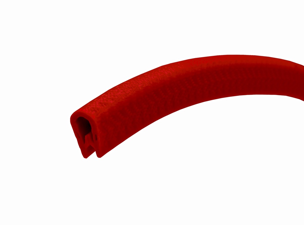 Red Self Grip Rubber Edge Trim - To Fit 1.5mm to 3mm Panel Thickness
