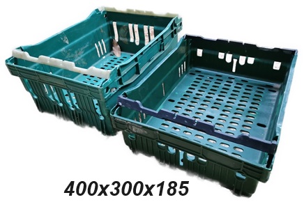 400x300x185 Bale Arm Crate-Green 15Ltr - Pack of 14