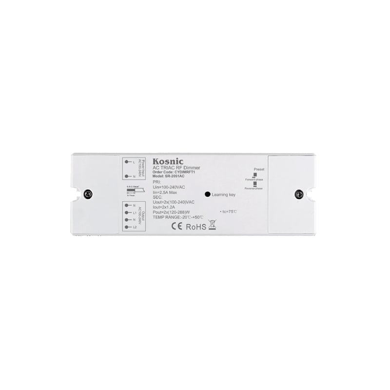 Kosnic RF Wireless Triac Dimmer With Leading or Trailing Edge Mode