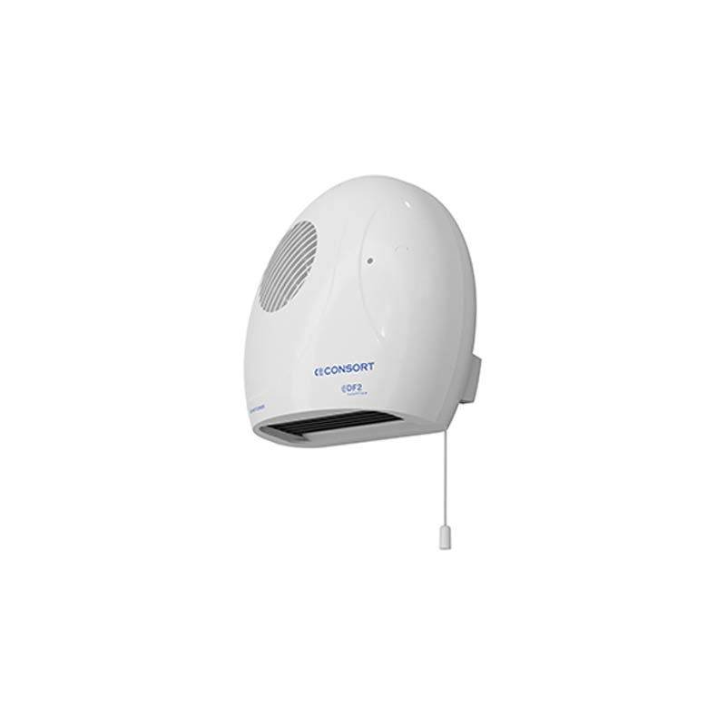 Consort Wall Mounted Downflow Fan Heater With Pull-Cord Switch