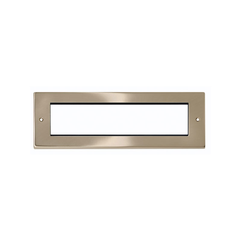 Click New Media Satin Chrome 8 Module Small Unfurnished Front Plate With York