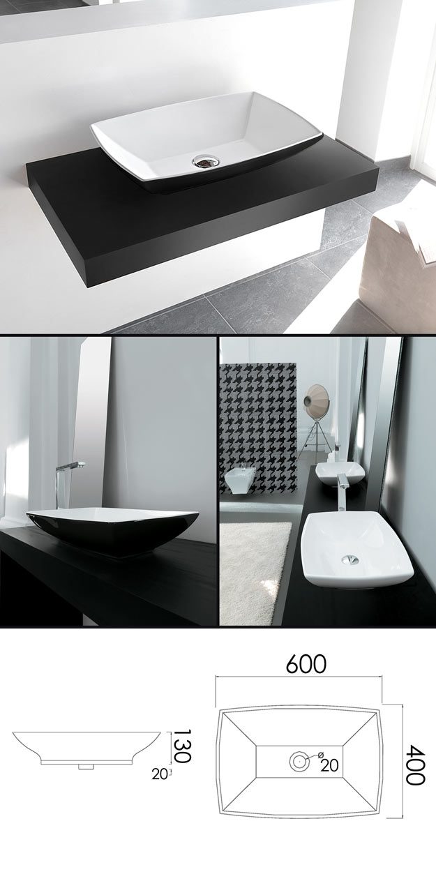 Lulu Black Counter Top Sink (13D)