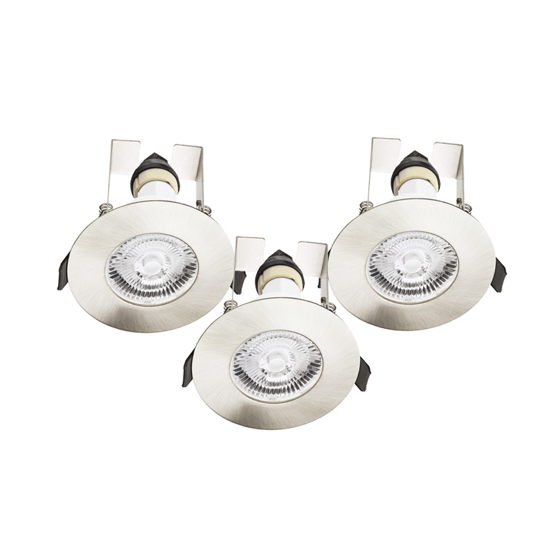 Integral EvoFire Satin Nickel Fire Rated Insulation Coverable Downlight (3 Pack)