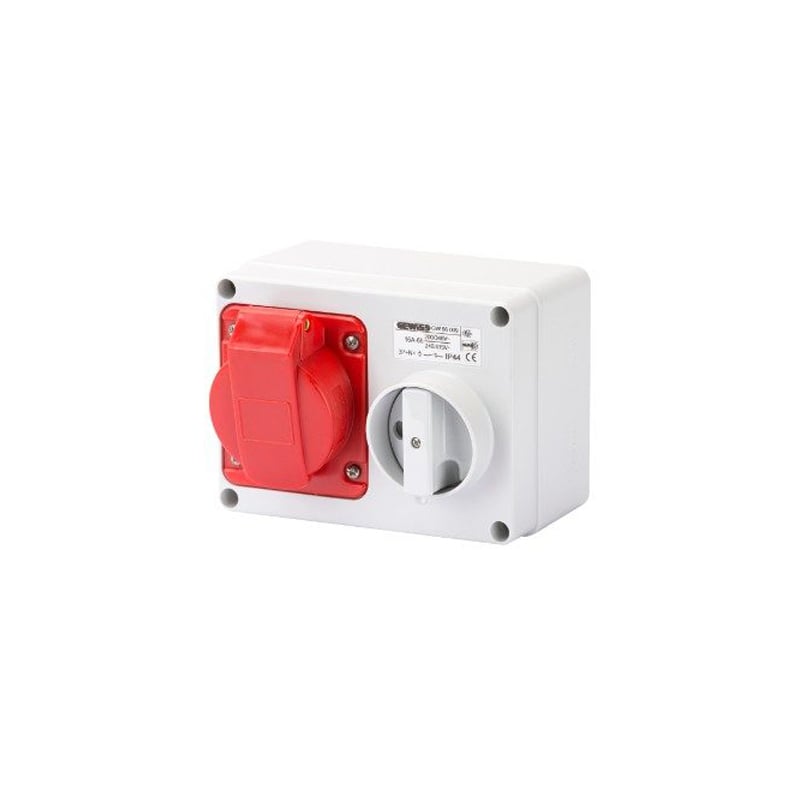 Gewiss Fixed Interlocked Socket IP44 16A 3P+E+N 415V Red