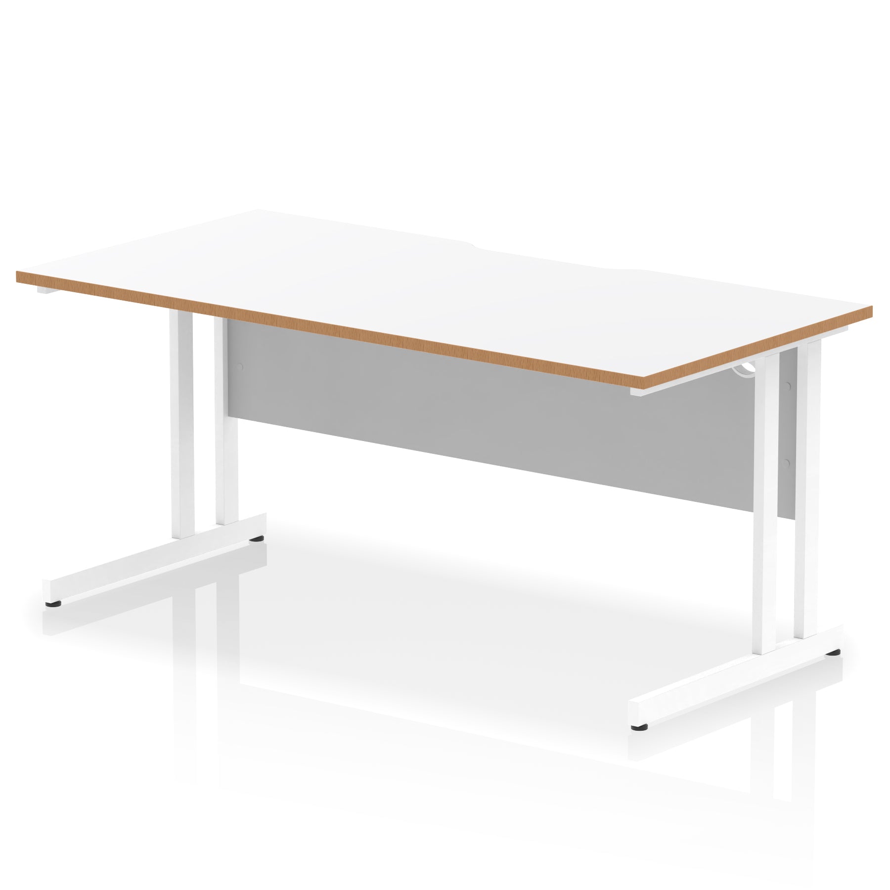 Specialising In Impulse Scalloped Edge Straight Desk Cantilever Leg - 1600mm - Multiple Colour Options UK