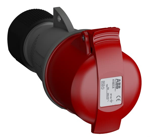 2CMA102023R1000 Easy & Safe Series&#44; IP44 Red Cable Mount 3P+N+E Industrial Power Socket&#44; Rated At 16