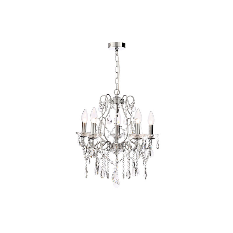 Forum Annalee Chandelier Light 1580mm 5xG9 Light Chrome