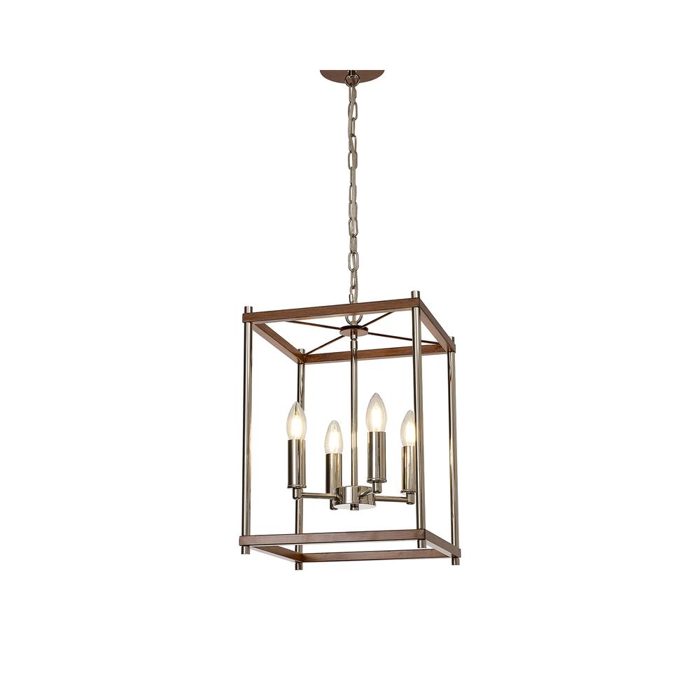 Luxuria Roxy Pendant 4xE14 Walnut/Polished Nickel