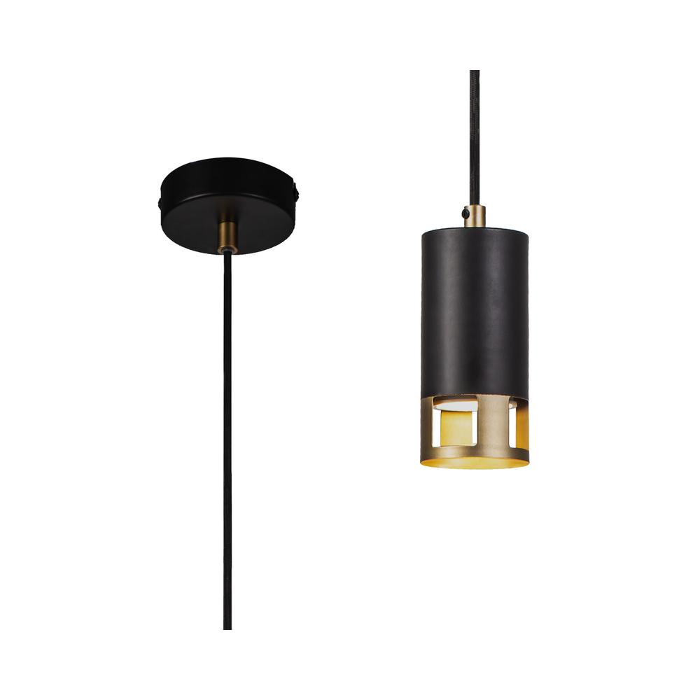 Luxuria Selene 11cm 1 Light Pendant GU10 Black / Painted Gold