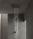 Matt Black Duet Ceiling Waterfall and Rain Shower Head (78RMB)