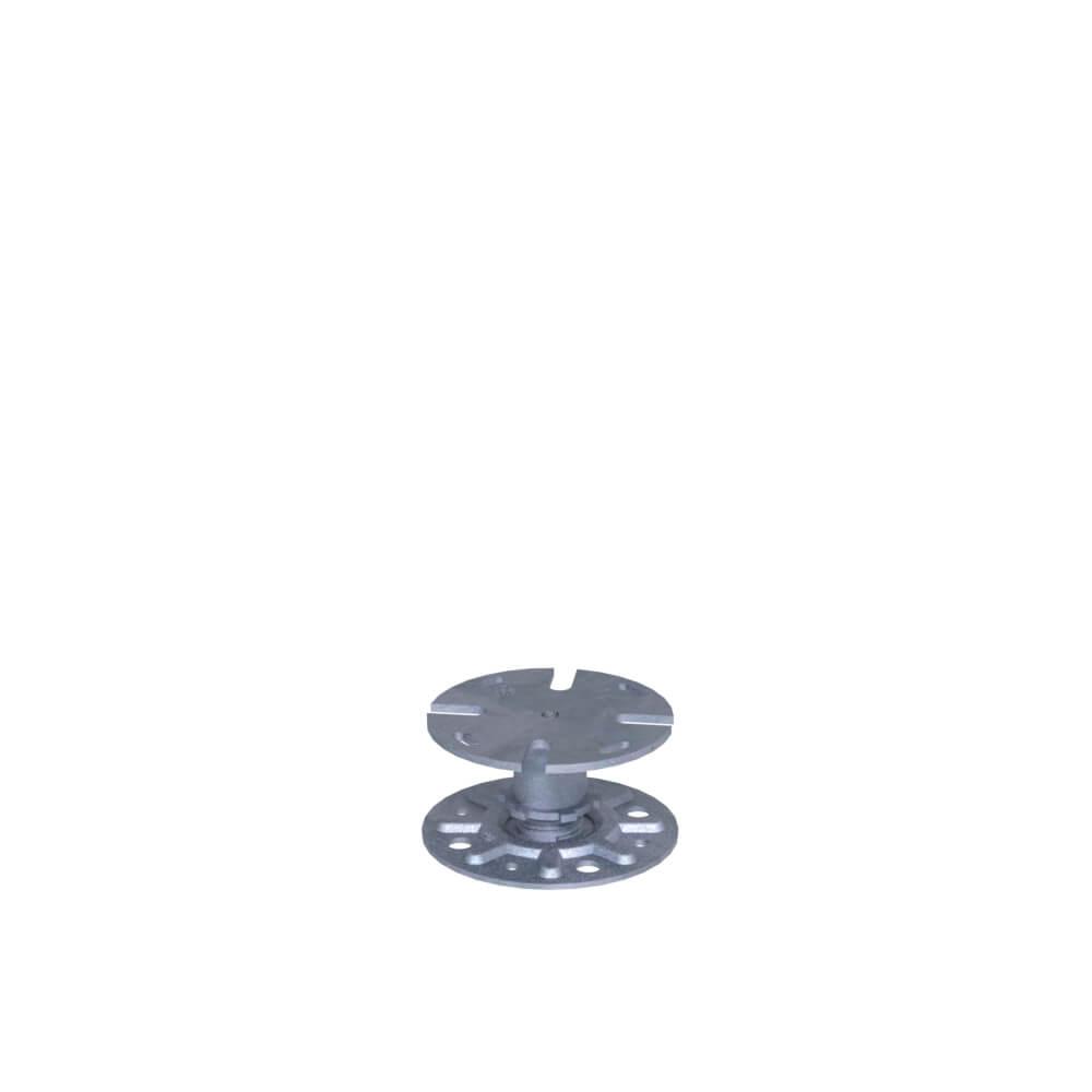 Adjustable Pedestal Base 50 - 75mm Zinc Passivated Steel - Zintec 200 