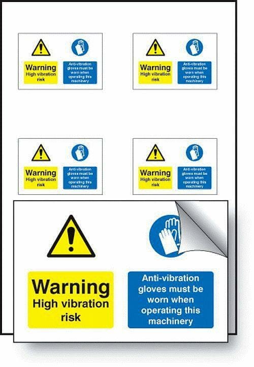 High vibration risk / gloves must be worn  -  sheet of 6