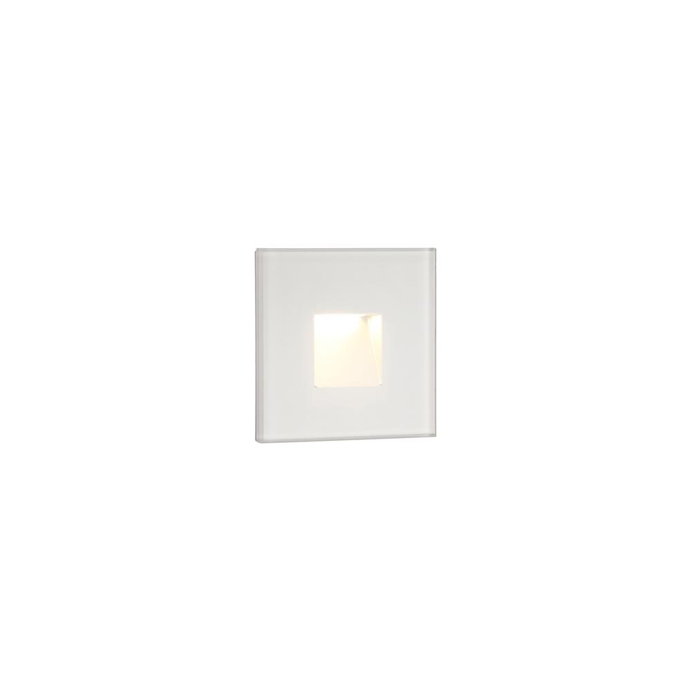 Luxuria * Luxeon Recessed Square Glass Fronted Wall Light 1x1.8W LED 3000K 70lm IP65 White