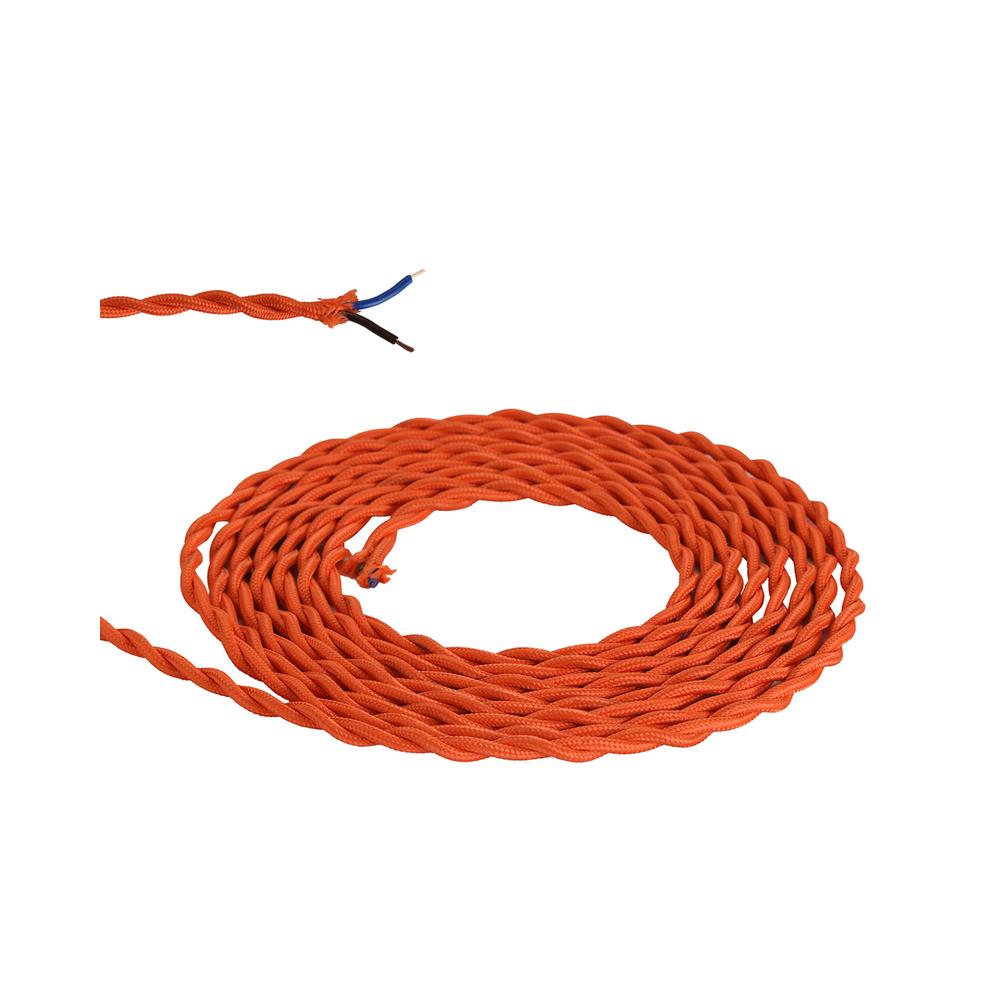 Luxuria Glorelle 1m Orange Braided Twisted 2 Core 0.75mm Cable