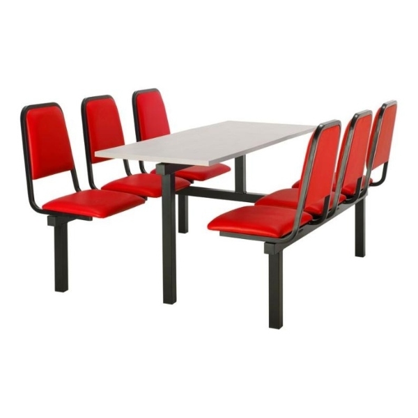 CU92 - 6-Seater Chester Canteen Unit - 2 Way Access, Red, Grey