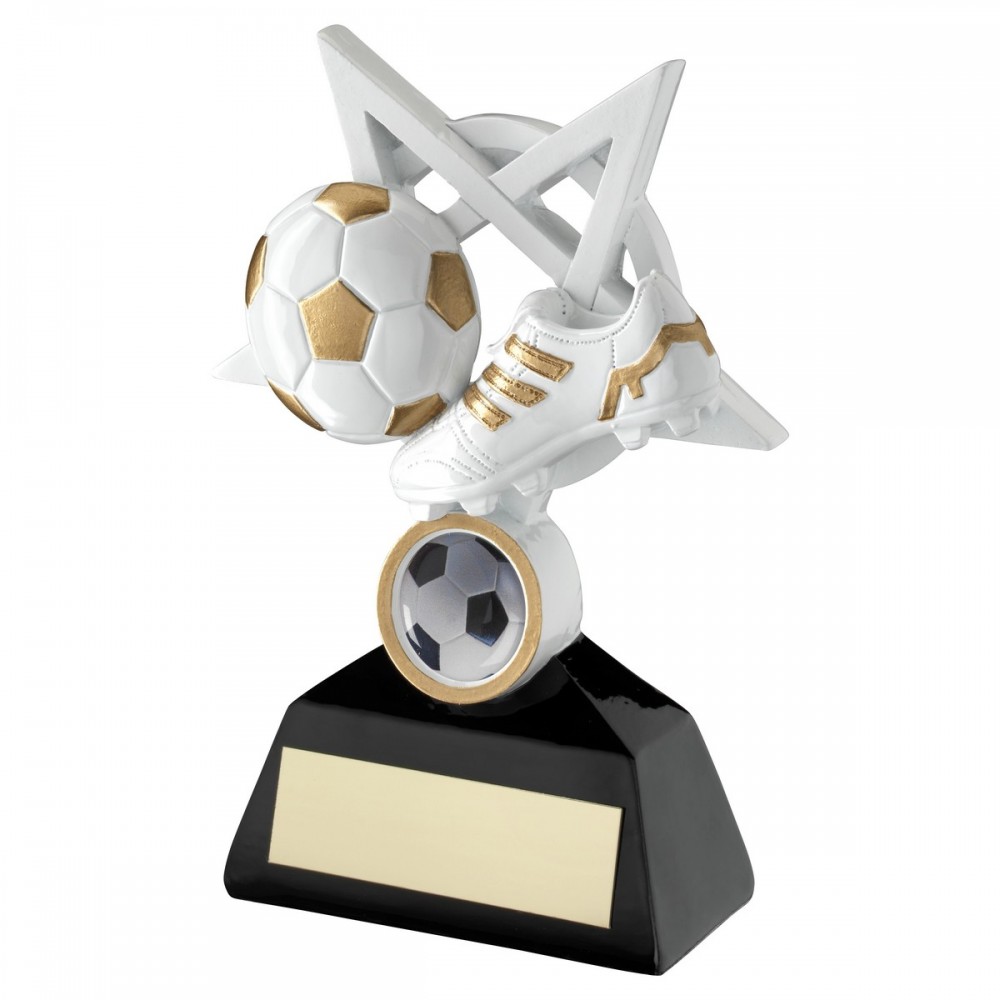 White & Gold Football Star Award - 3 sizes