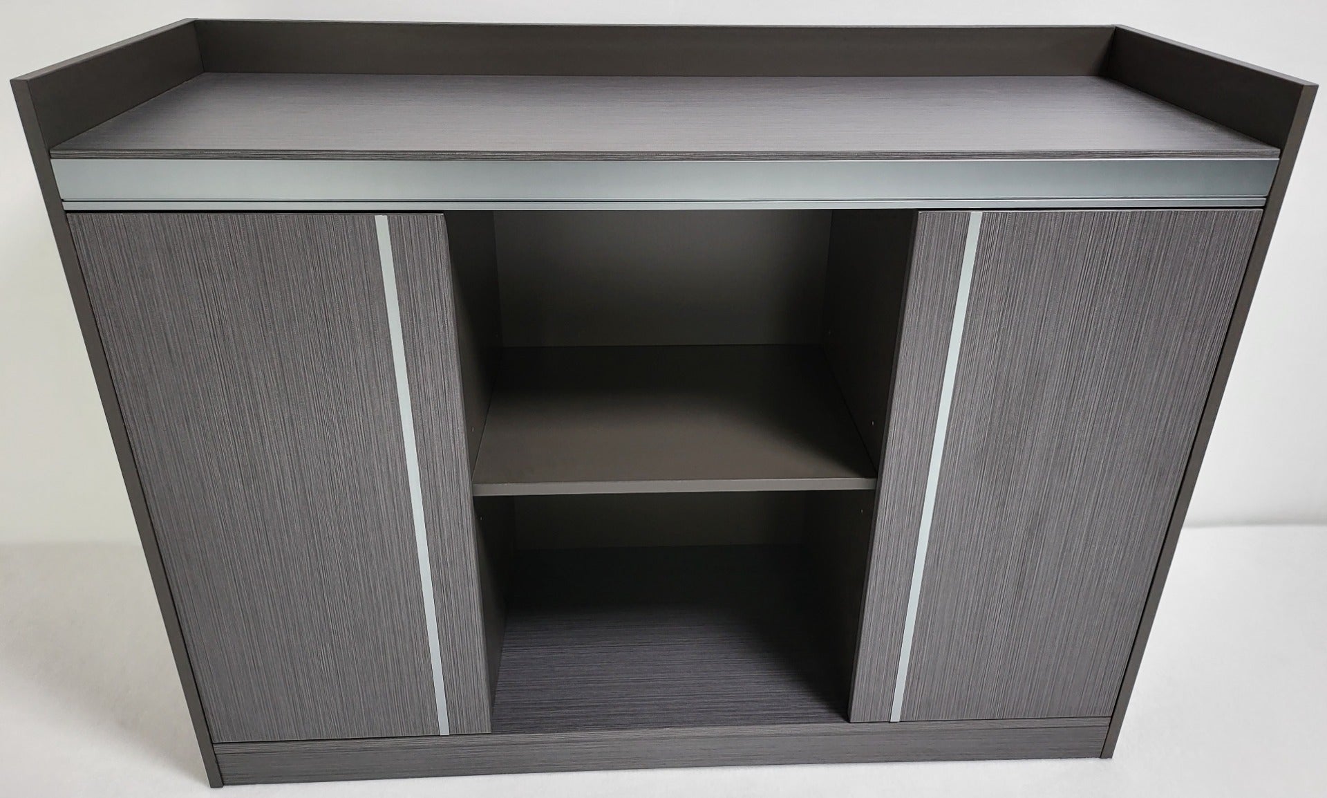 Specialising In Grey Oak Melamine 1200mm Wide Cupboard with Aluminium Trim - DGWK-H0112 UK