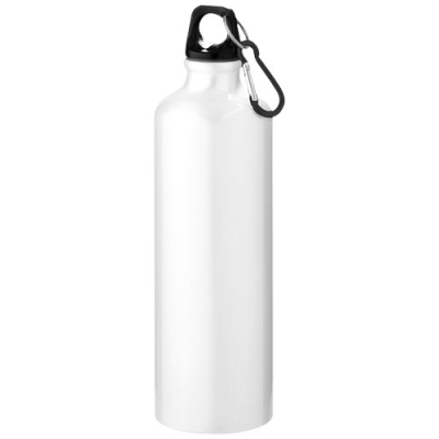 OREGON 770 ML RCS CERTIFIED RECYCLED ALUMINIUM METAL WATER BOTTLE with Carabiner in White.