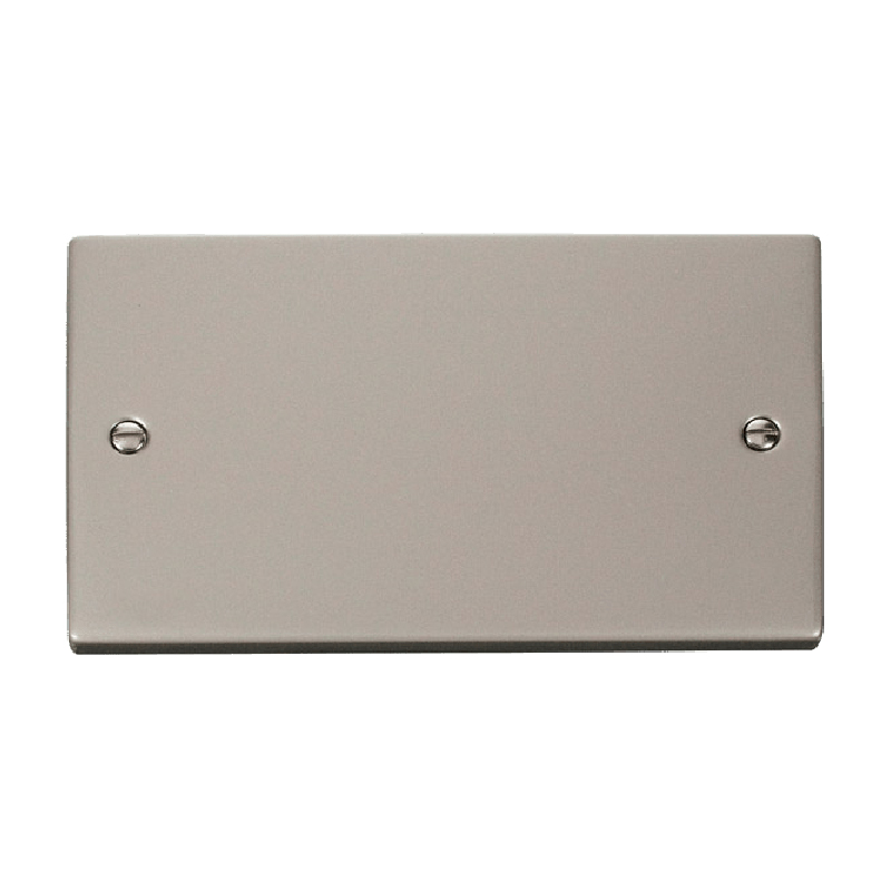 Click Deco Blank Plate 2 Gang Pearl Nickel