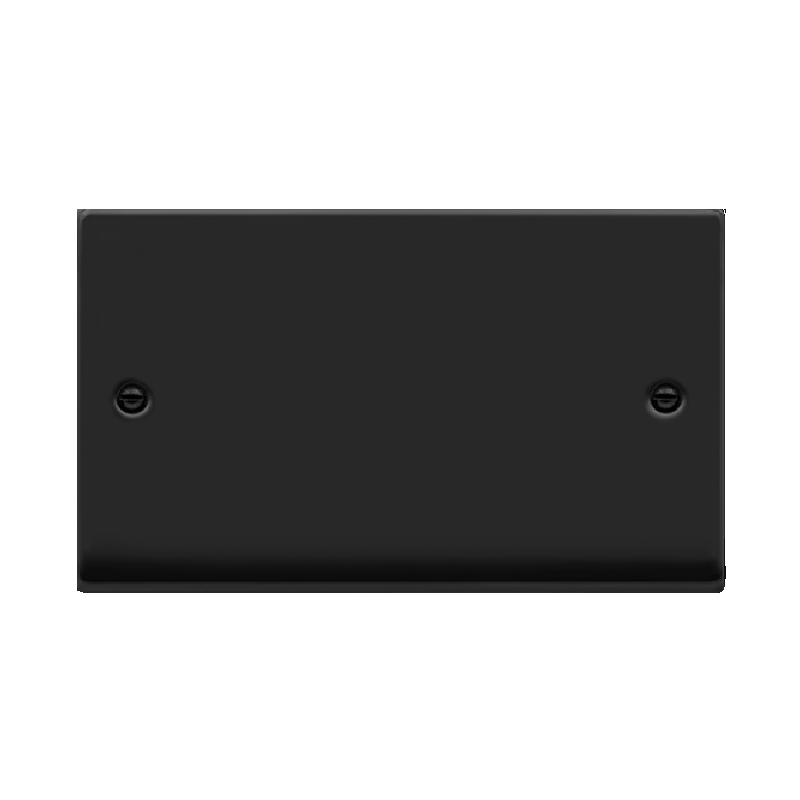 Click Deco Blank Plate 2 Gang Matt Black