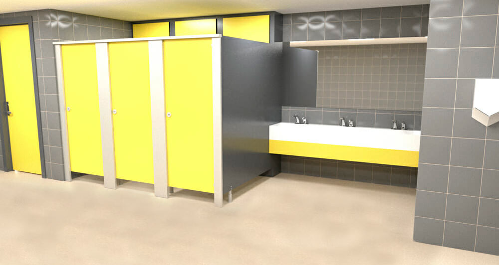 Modern Bathroom Cubicle Systems For Commercial Washrooms