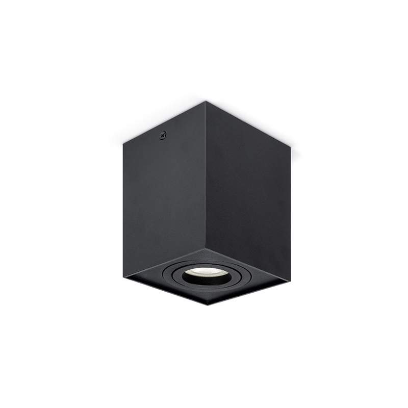 JCC Square Surface Mount Tiliable GU10 Downlight Black