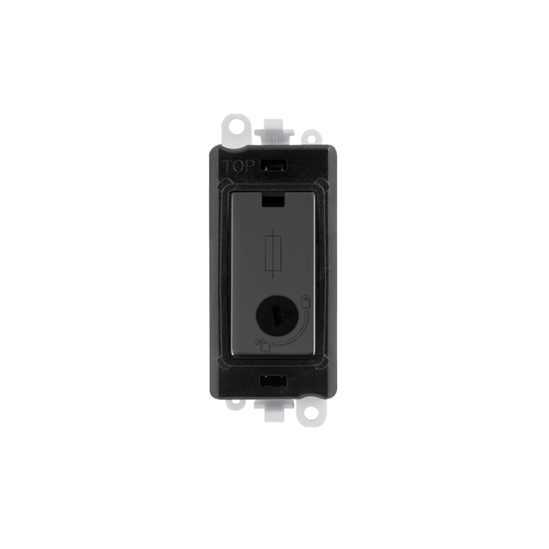 Click 20AX Black Nickel 13A Fused Lockable Module Insert Black