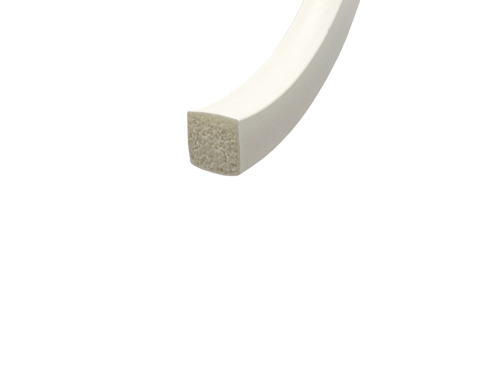 White Expanded SIL16 Silicone Strip (Skinned on 4 Sides) 6mm x 6mm