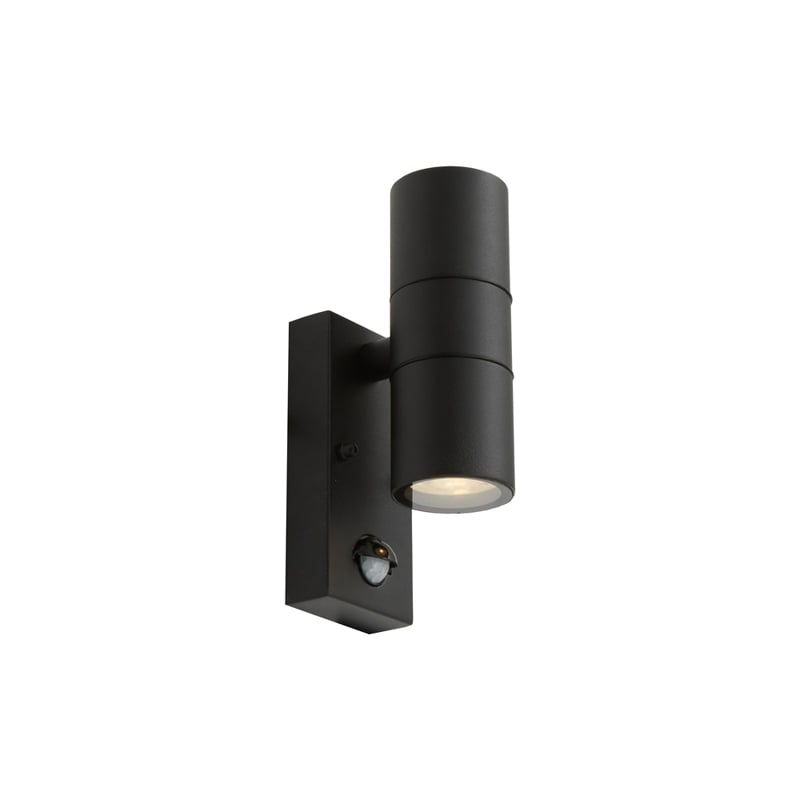 Ansell Acero Bi-Directional With PIR GU10 Wall Light PIR Black