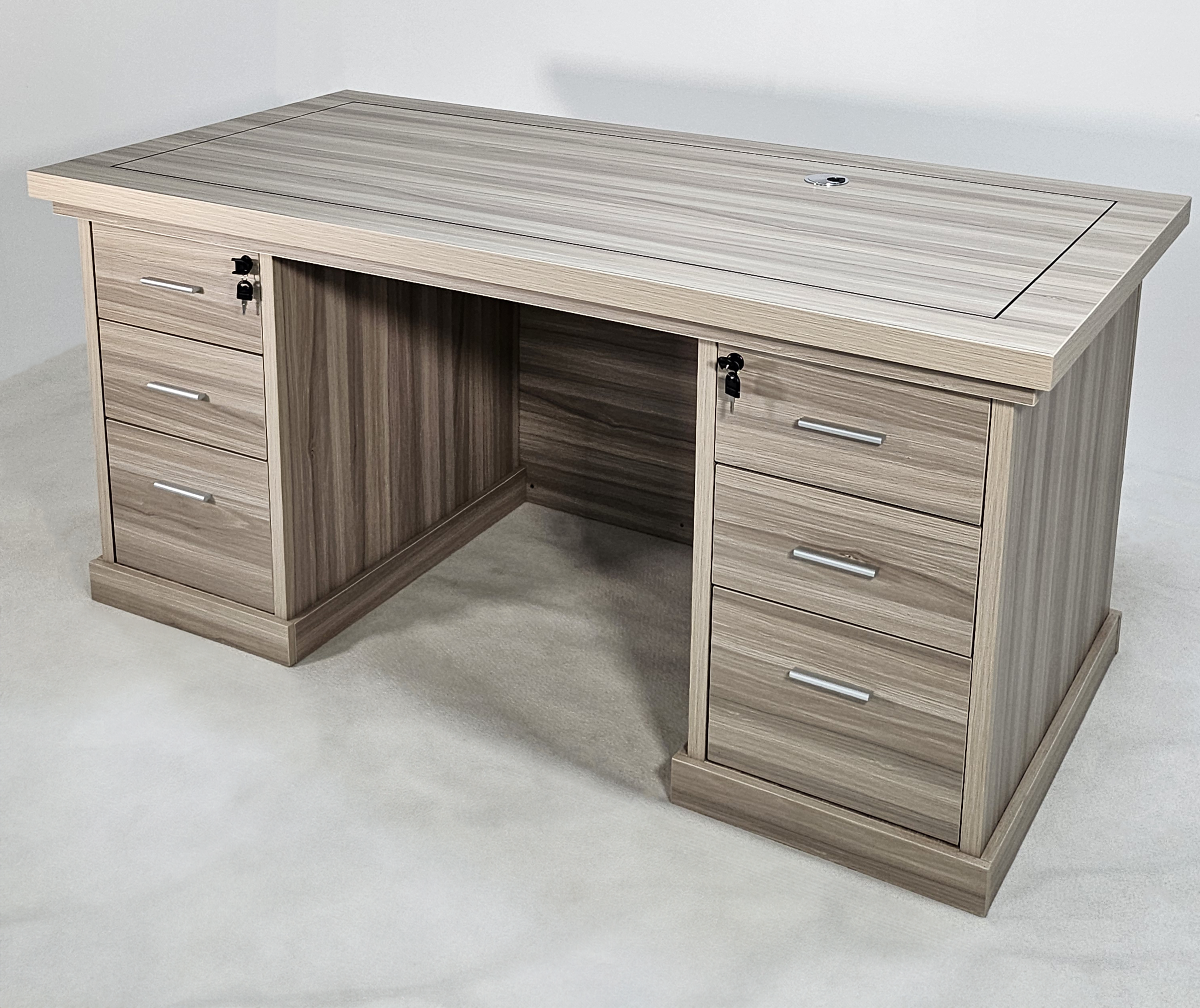 Specialising In Modern Twin Pedestal Home Executive Office Desk in Ash - 1600mm - HSN009 UK