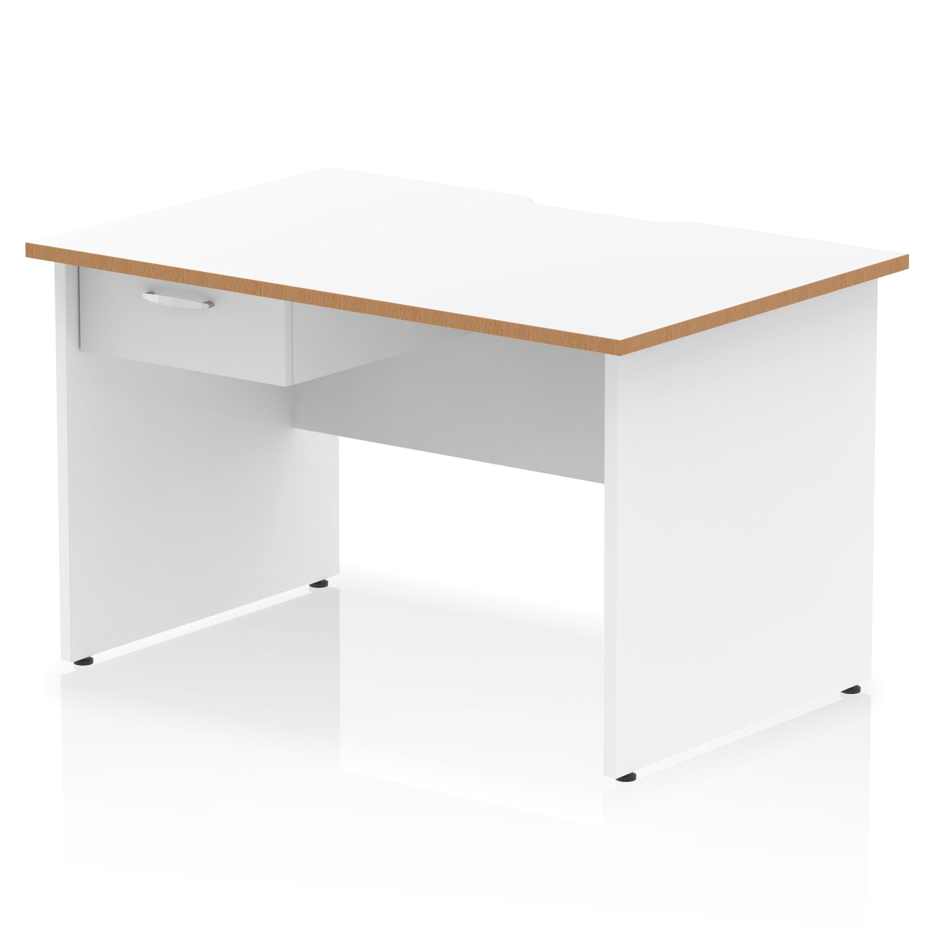 Specialising In Impulse Scalloped Edge Panel End Straight Desk Frame With Single One Drawer Fixed Pedestal - 1200mm, 1400mm, 1600mm North Yourkshire