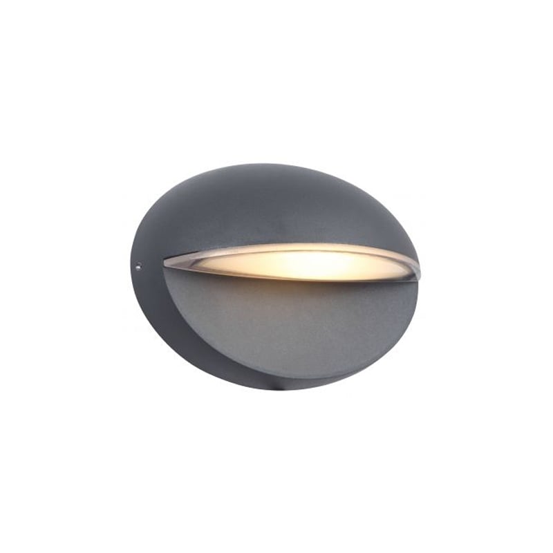 Kosnic Haldon Oval Outdoor 4000K LED Wall Light 9W Grey