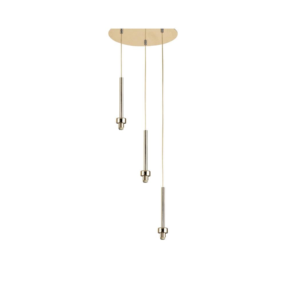 Luxuria Apex 30cm French Gold 3 Light G9 Universal 2m Drop Round Multiple Pendant