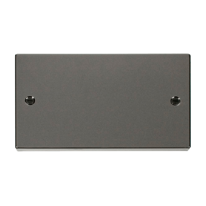 Click Deco Blank Plate 2 Gang Black Nickel