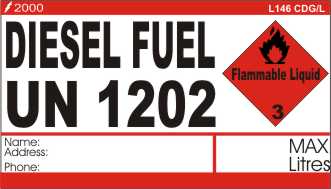 L146 CDG/L - Diesel Fuel Package Label Large
[L146 CDG/L]
