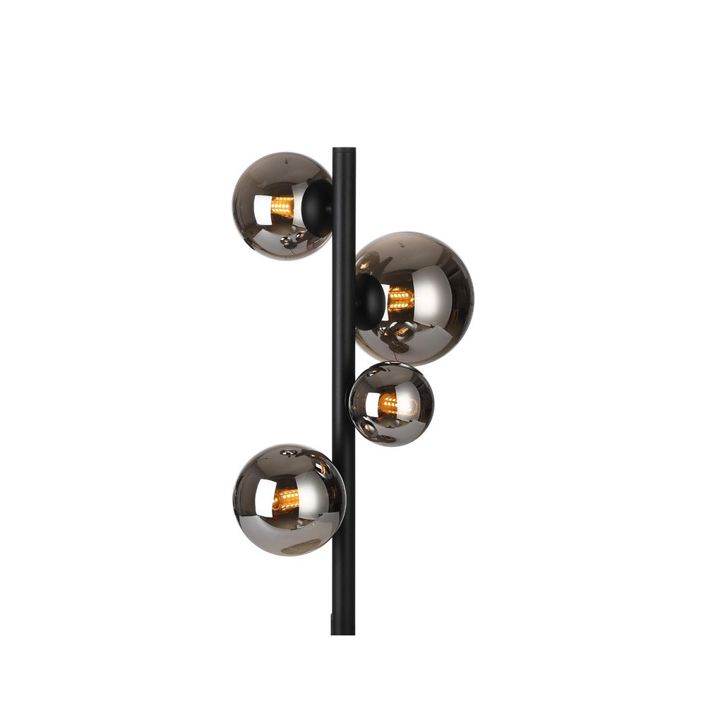 Luxuria Thorne Table Lamp 4xG9 Satin Black Chrome Plated Glass