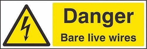 Danger bare live wires