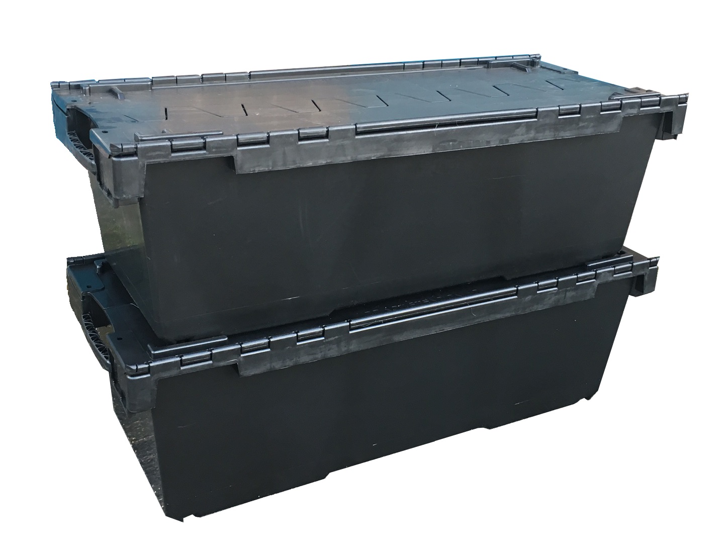 130 Litre XL Stack/Nest Attached Lid Container - Black