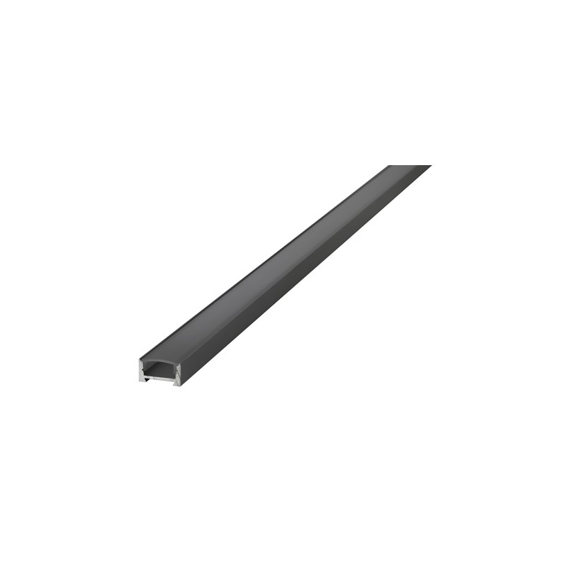 Integral Black Anodised Aluminium Profile 2M for Surface Mount