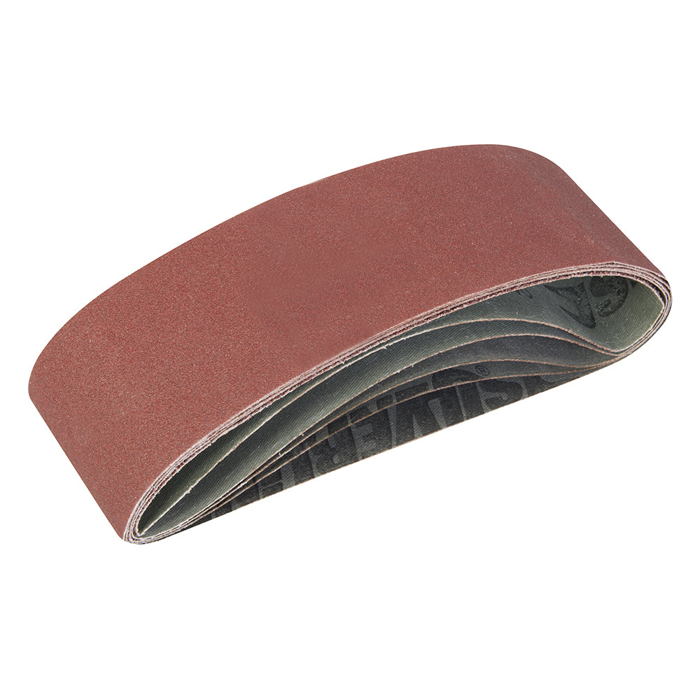 Silverline 310680 Sanding Belts 75 x 533mm 5pce 40, 60, 2 x 80, 120G